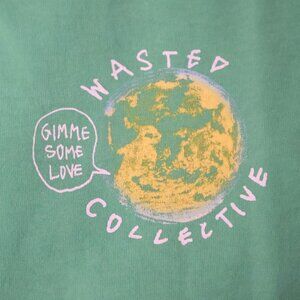 NWT Wasted Collective Give Me Some Love Long Sleeve T-Shirt M Eco Friendly
